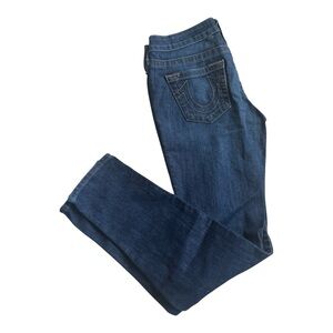 True Religion Gwen Skinny Blue Women's Zippered Ankle Jeans Size: 27